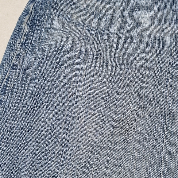 Vintage 90s LEI Ashley Low Rise Paneled Mid Wash Stretchy Denim Maxi Skirt 4 - Picture 10 of 12